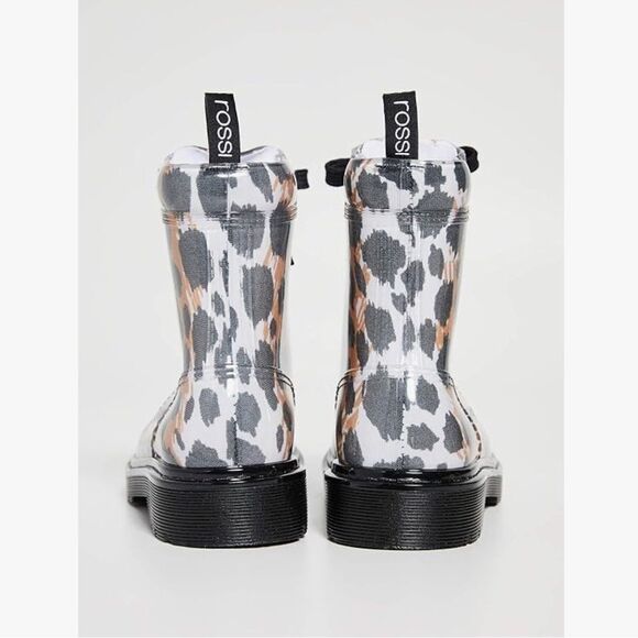 Sergio Rossi Women's Winter Jelly Rain Boot Leopard NWOB Size 37 - Picture 3 of 12